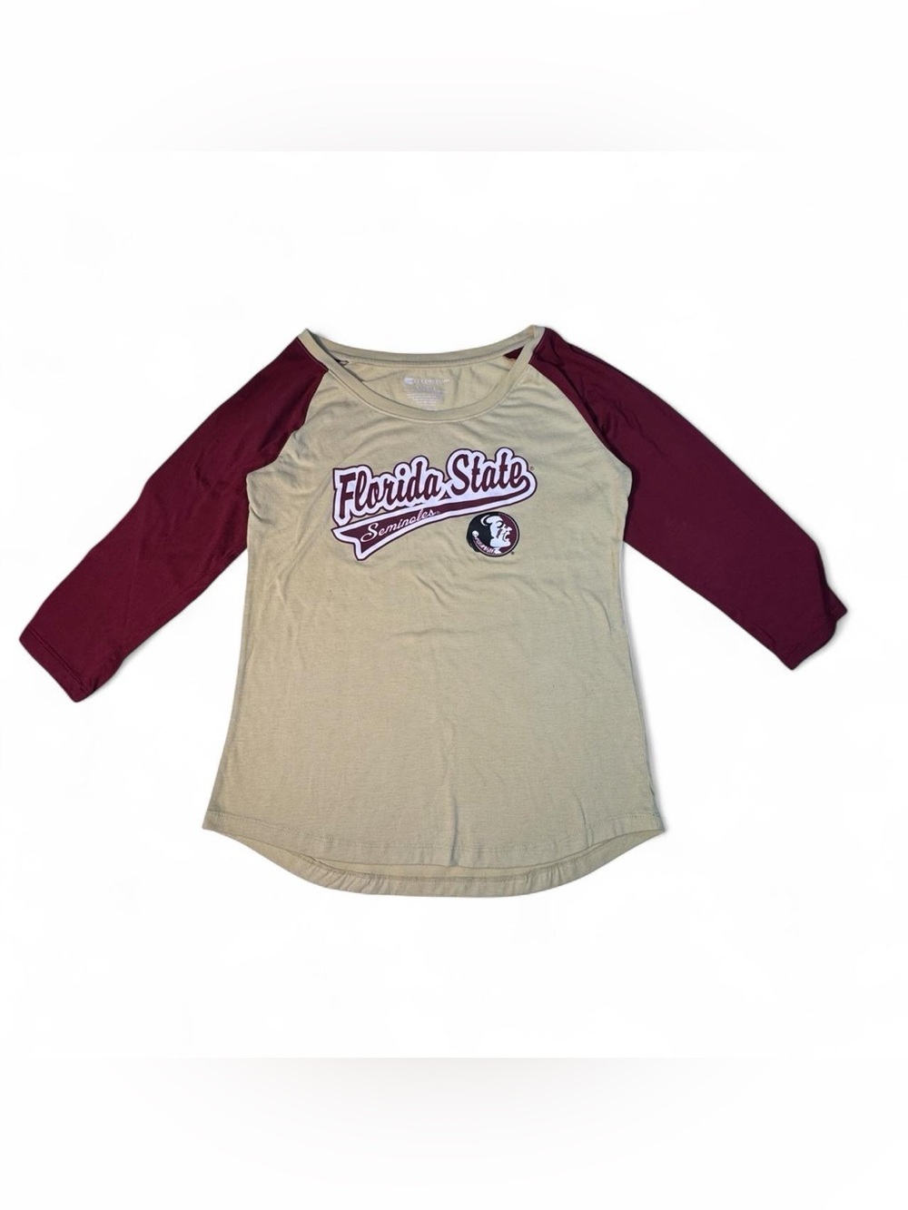 Girls Raglan Baseball Tee - Garnet & Gold